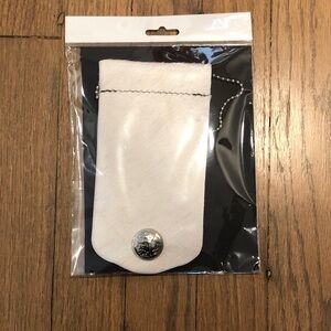 NWT Houston Rodeo Large Badge Holder with Concho White Cowhide